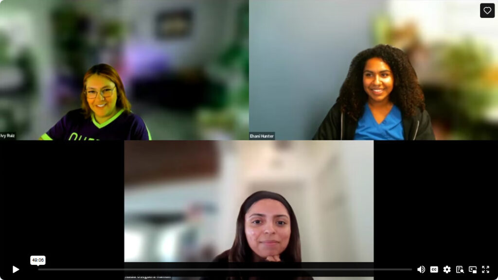 Zoom image with Ivy Ruiz, Ehani Hunter and Nadia Oseguera-Ramon