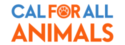 California for All Animals logo in blue and orange